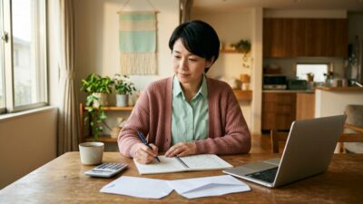 大学の学費を家計簿で確認する保護者